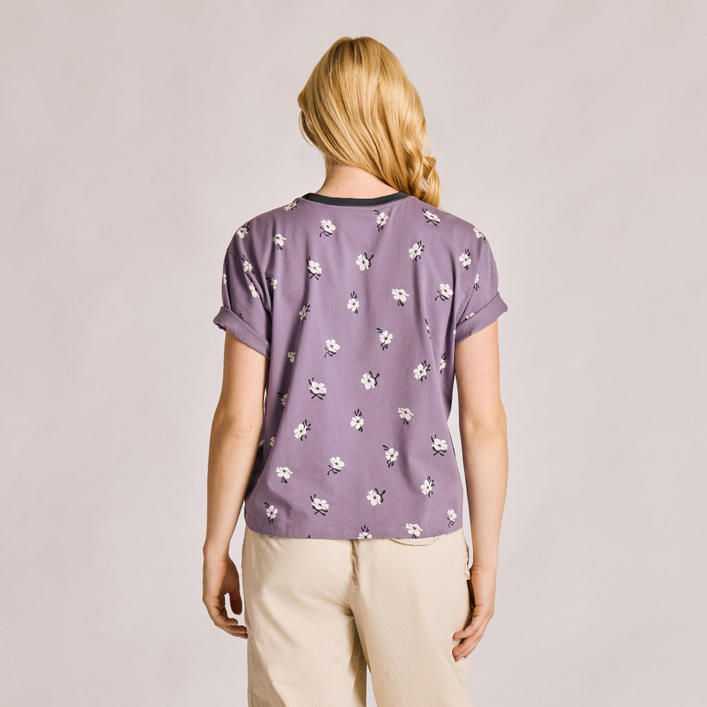 Women's Mod Flower Pattern Short Sleeve Crusher Boxy Tee product image 3