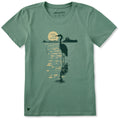 Women's Moonlit Heron Silhouette Short Sleeve Crusher Tee product image 1
