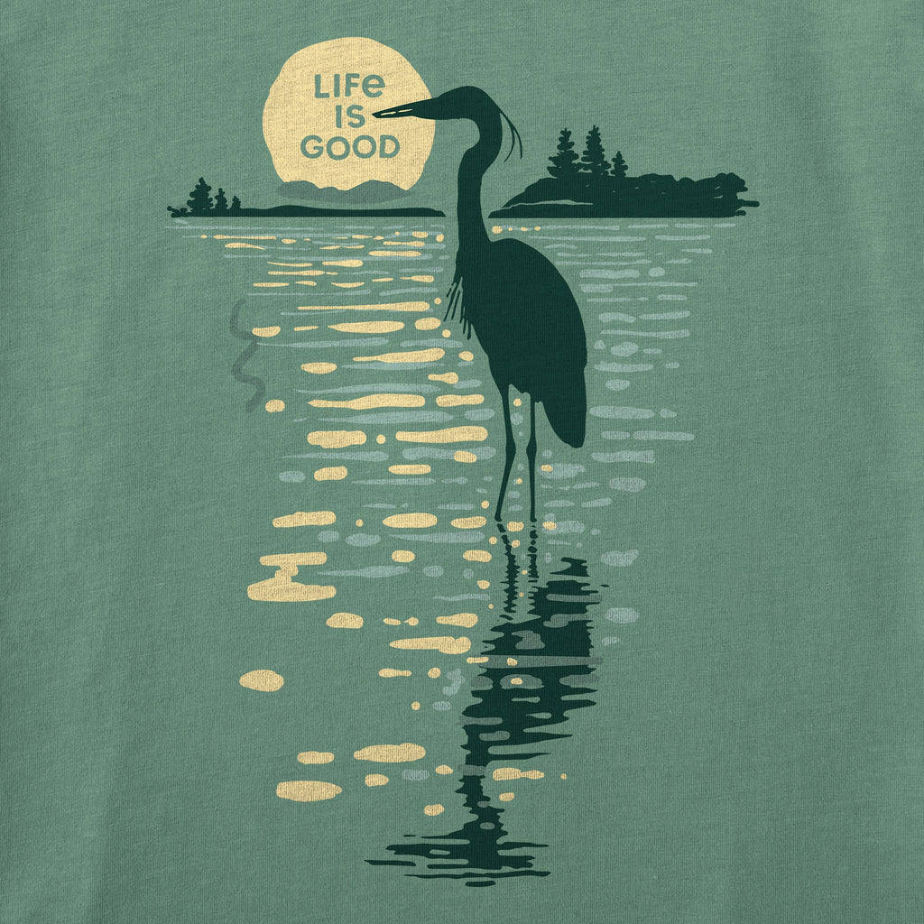 Women's Moonlit Heron Silhouette Short Sleeve Crusher Tee product image 2