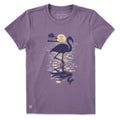 Women's Moonlit Flamingo Silhouette Short Sleeve Crusher Tee product image 1