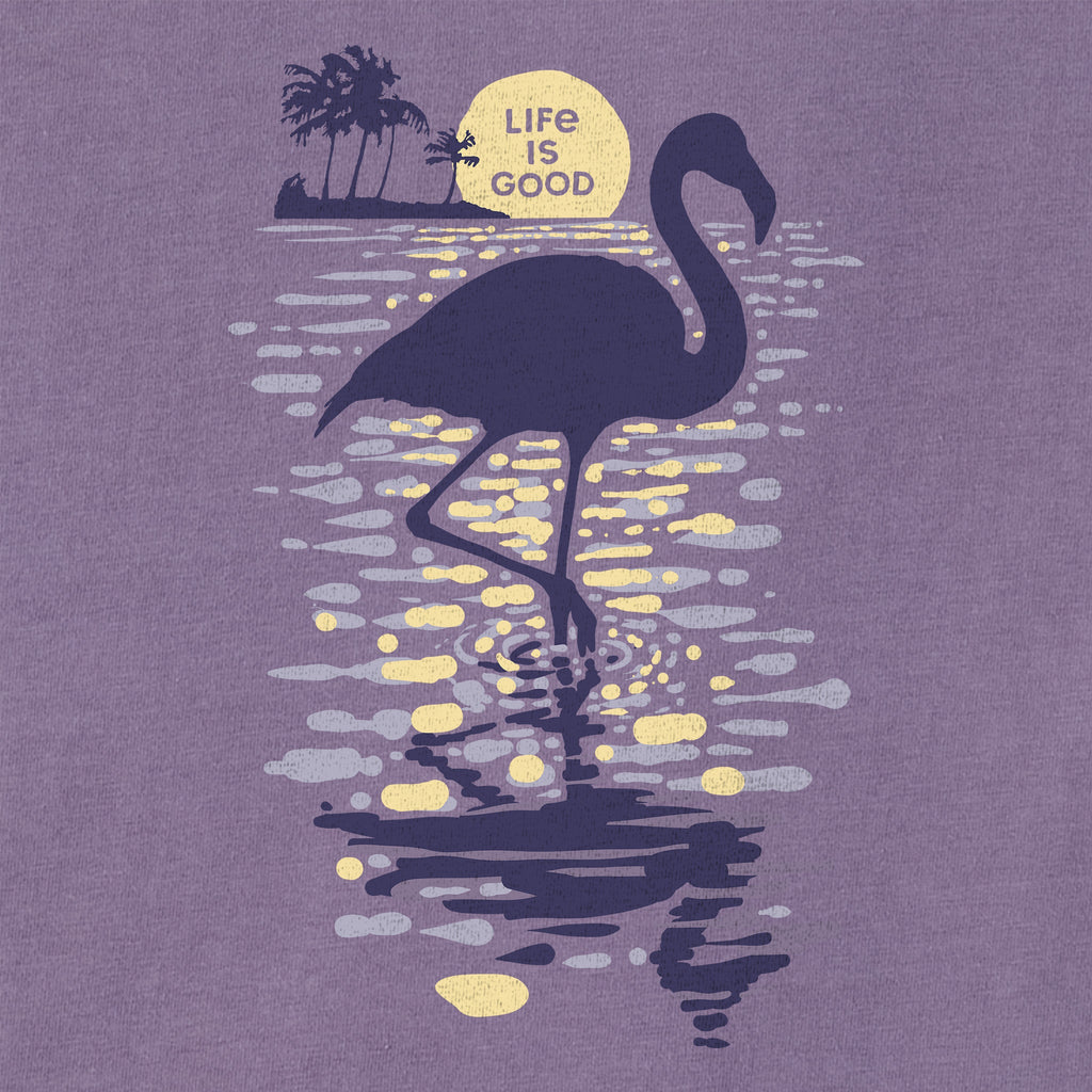 Women's Moonlit Flamingo Silhouette Short Sleeve Crusher Tee product image 2
