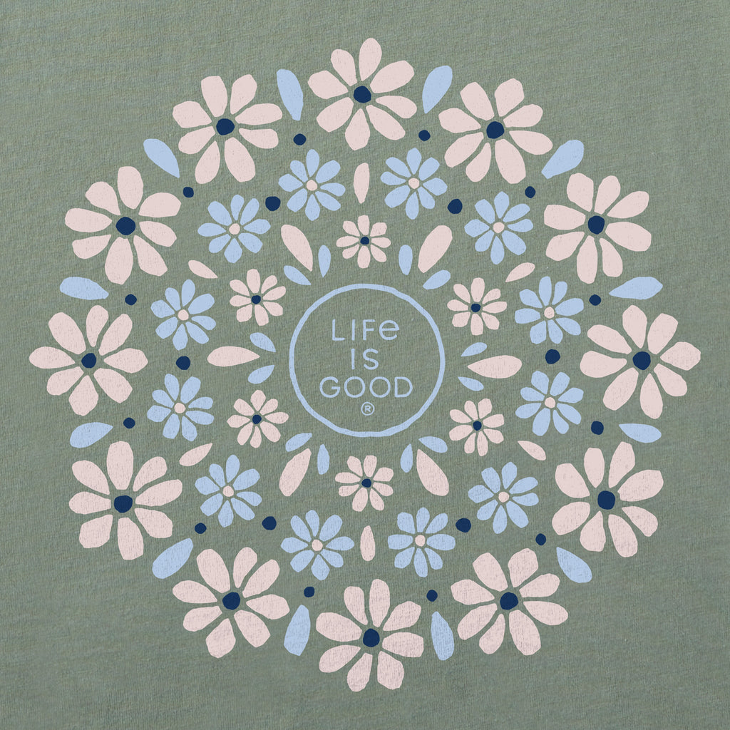Women's Hand Drawn Daisy Mandala Short Sleeve Crusher Tee product image 2