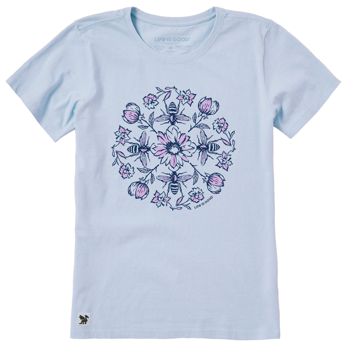 Women's Flowers & Bees Mandala Short Sleeve Crusher Tee product image 1