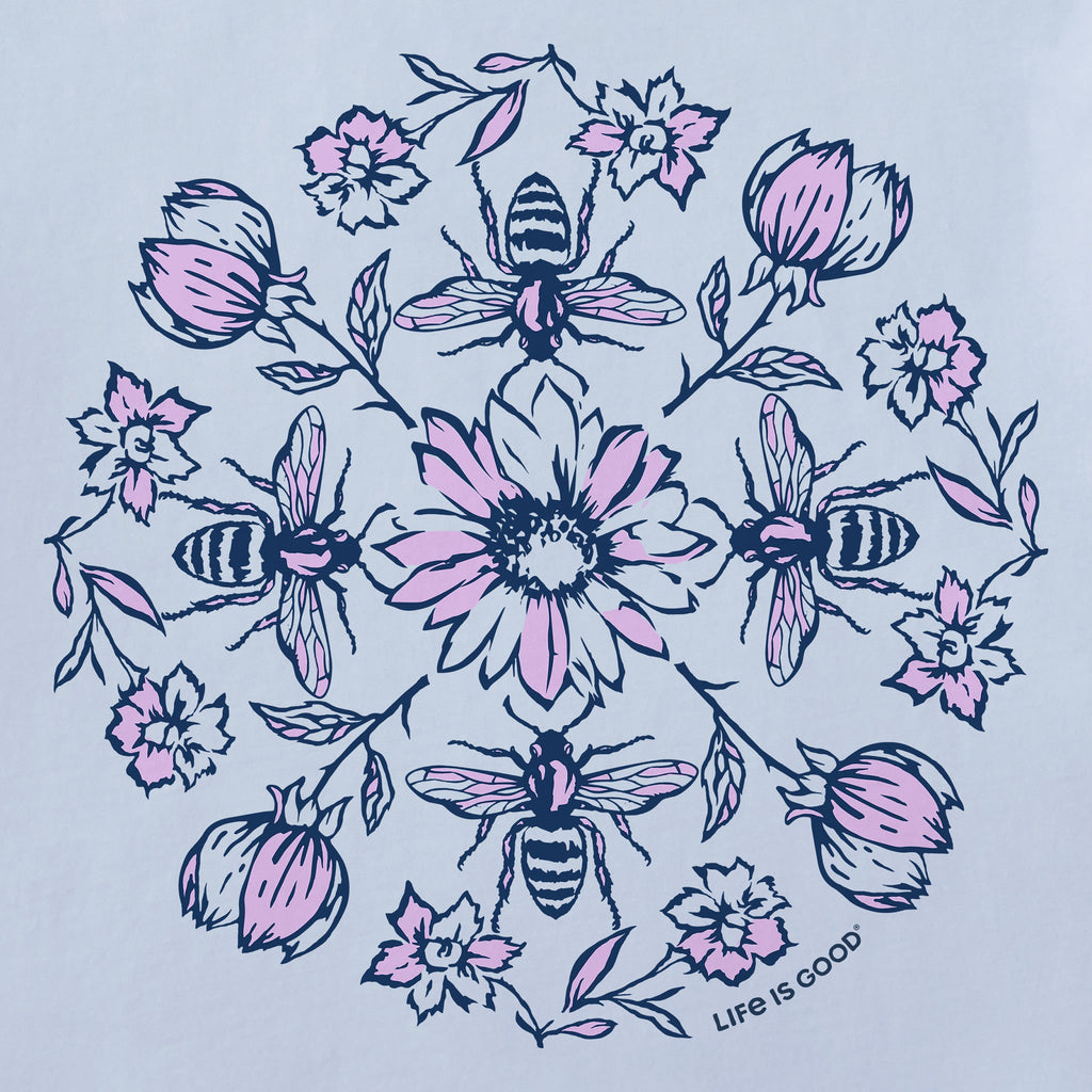 Women's Flowers & Bees Mandala Short Sleeve Crusher Tee product image 2