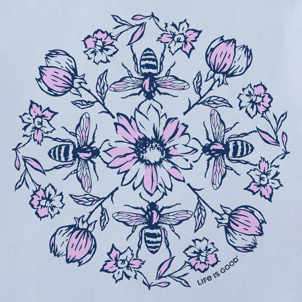 Women's Flowers & Bees Mandala Short Sleeve Crusher Tee product image 2