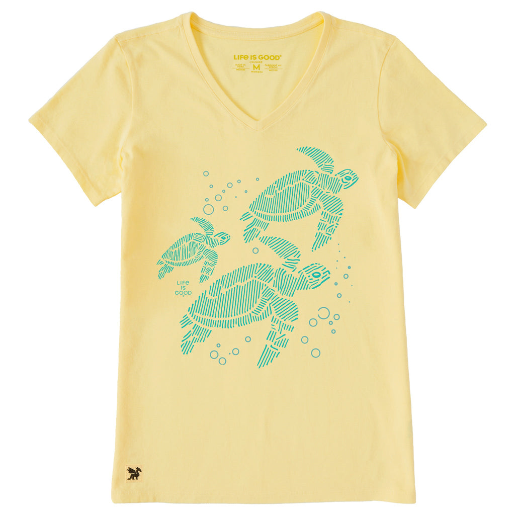 Women's Three Sea Turtles Bubbling By Short Sleeve Crusher product image 1