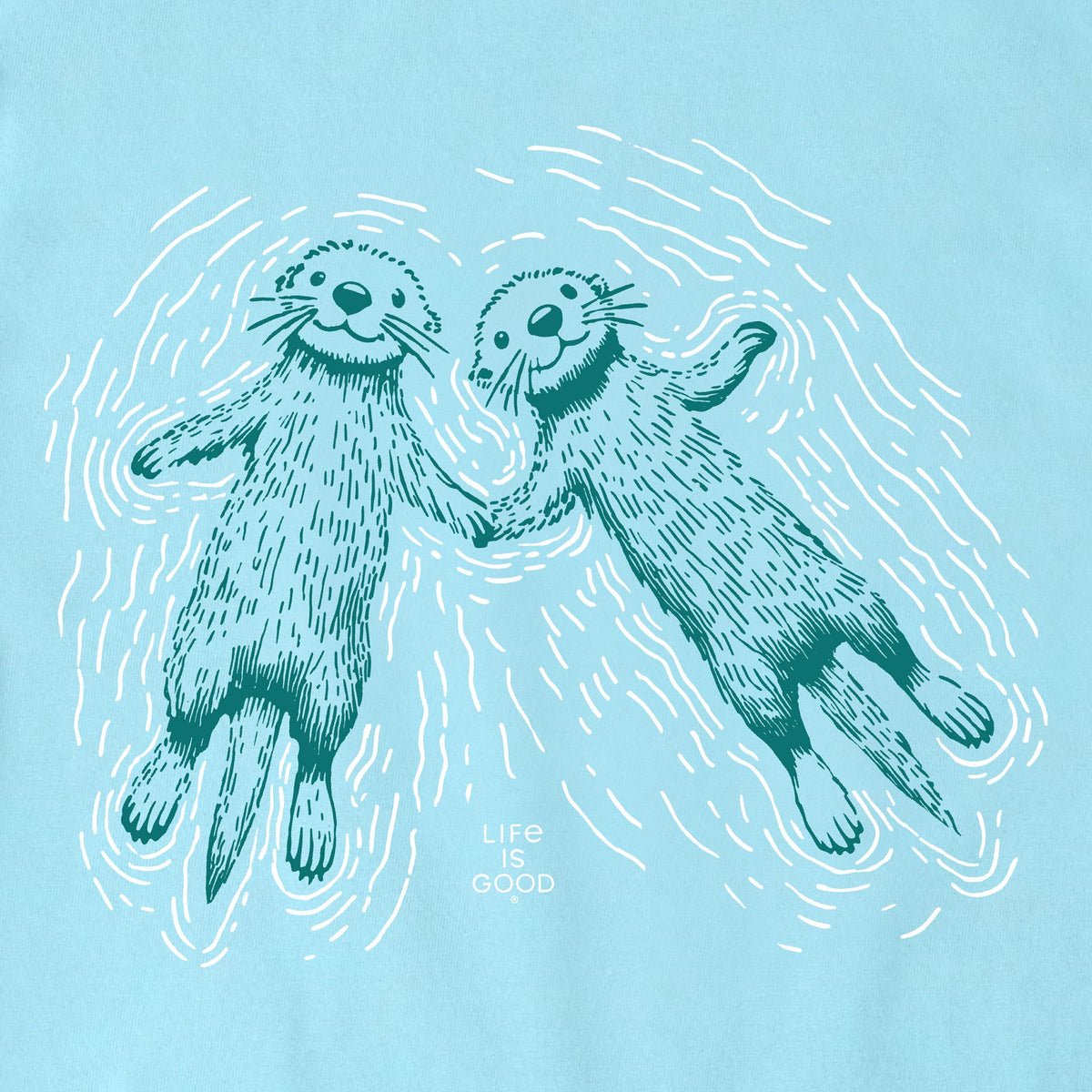 Women's Two Sea Otters Holding Hands Short Sleeve Crusher product image 2