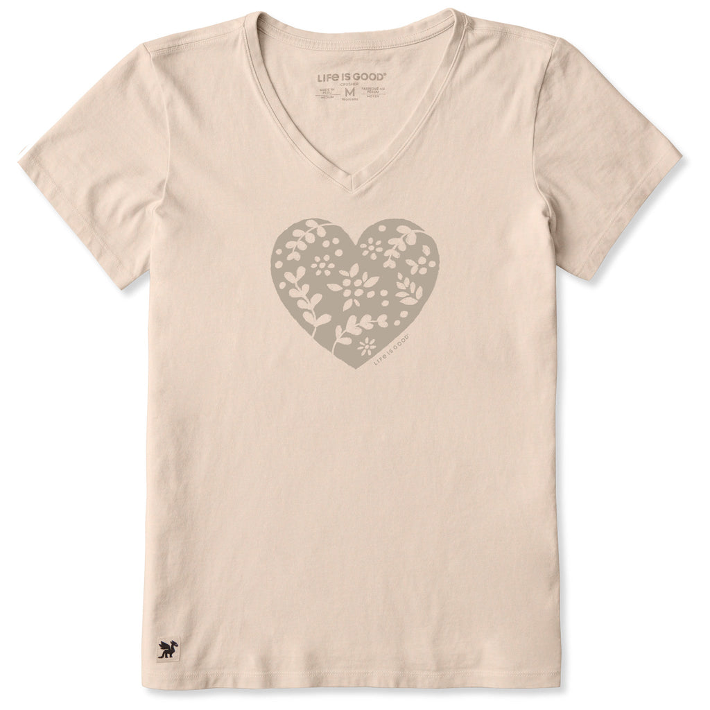 Women's Ditsy Heart Short Sleeve Crusher Vee product image 1