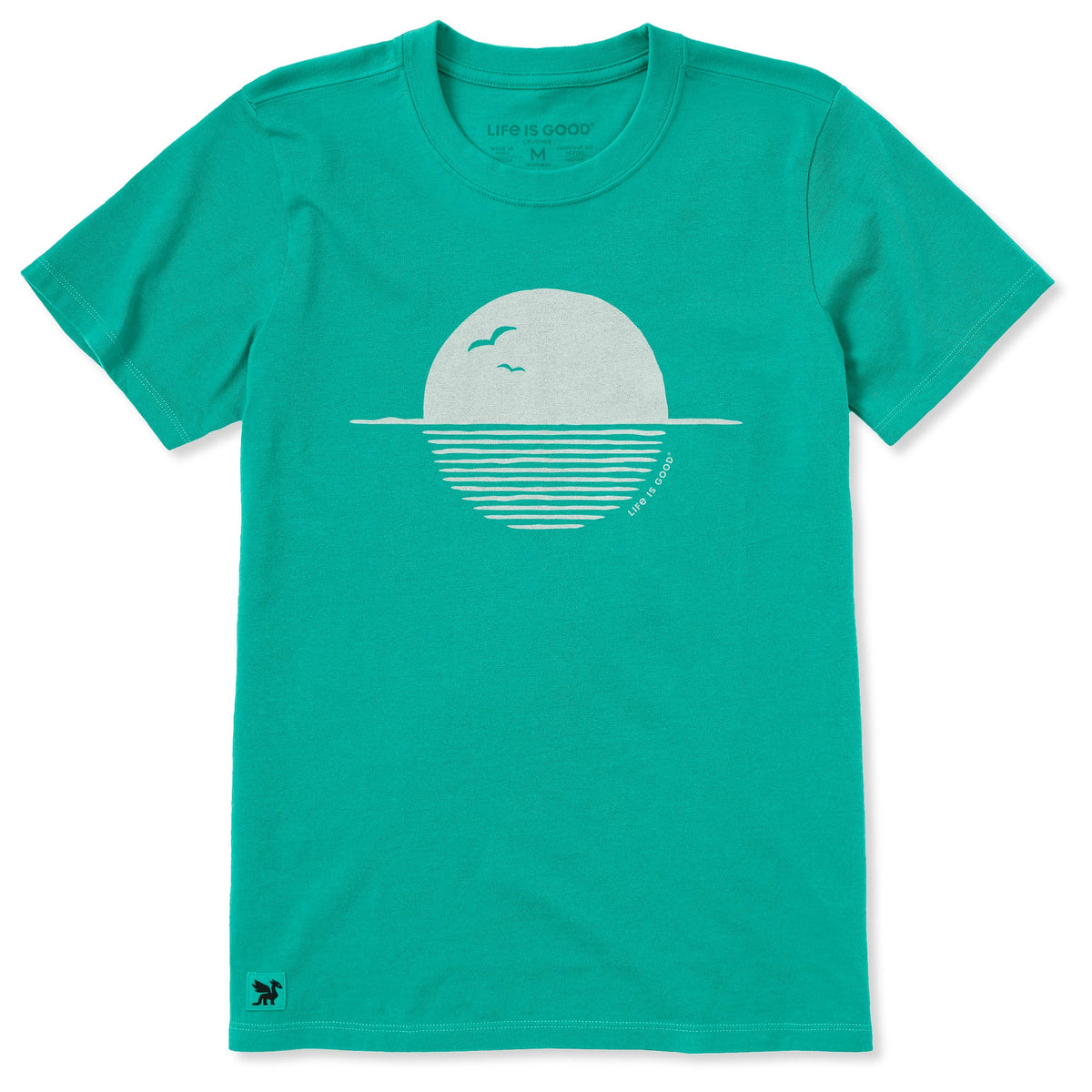 Women's Sunset Seagulls Wave Lines Short Sleeve product image 1