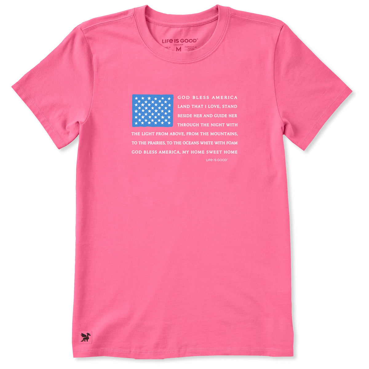 Women's God Bless America Lyrics Flag Short Sleeve product image 1