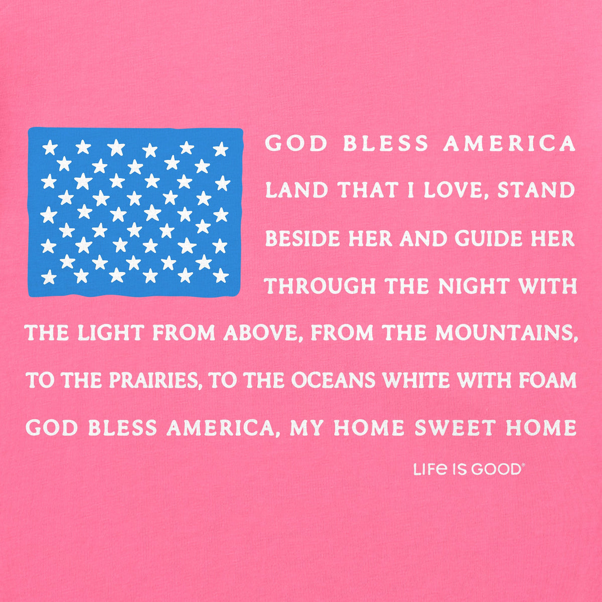 Women's God Bless America Lyrics Flag Short Sleeve product image 2