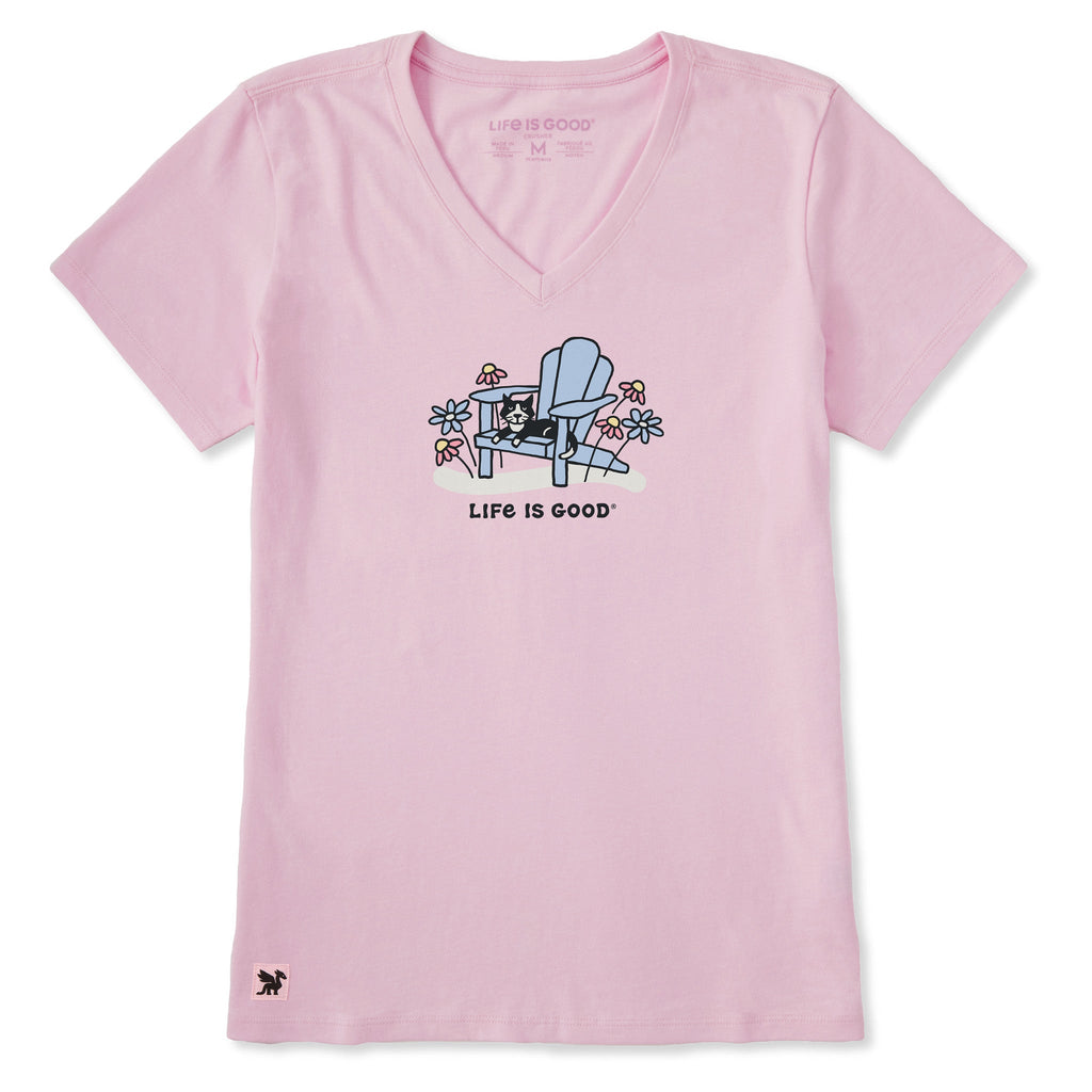 Women's Adirondack Cat Short Sleeve Crusher-LITE Vee product image 1