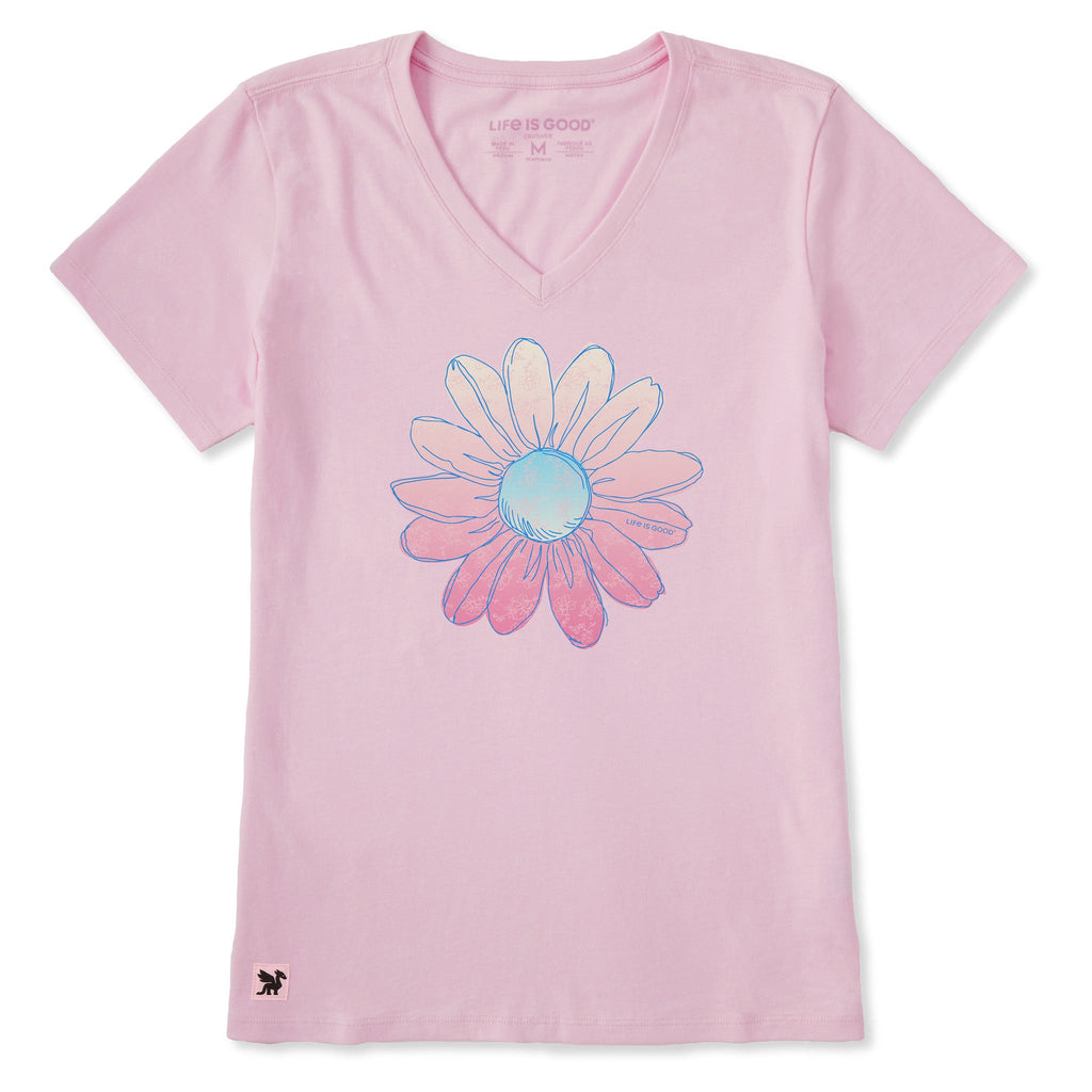 Women's Radiant Gradient Daisy Short Sleeve Crusher-LITE Vee product image 1