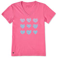 Women's Gradient Multi Hearts Short Sleeve Crusher-LITE Vee product image 1