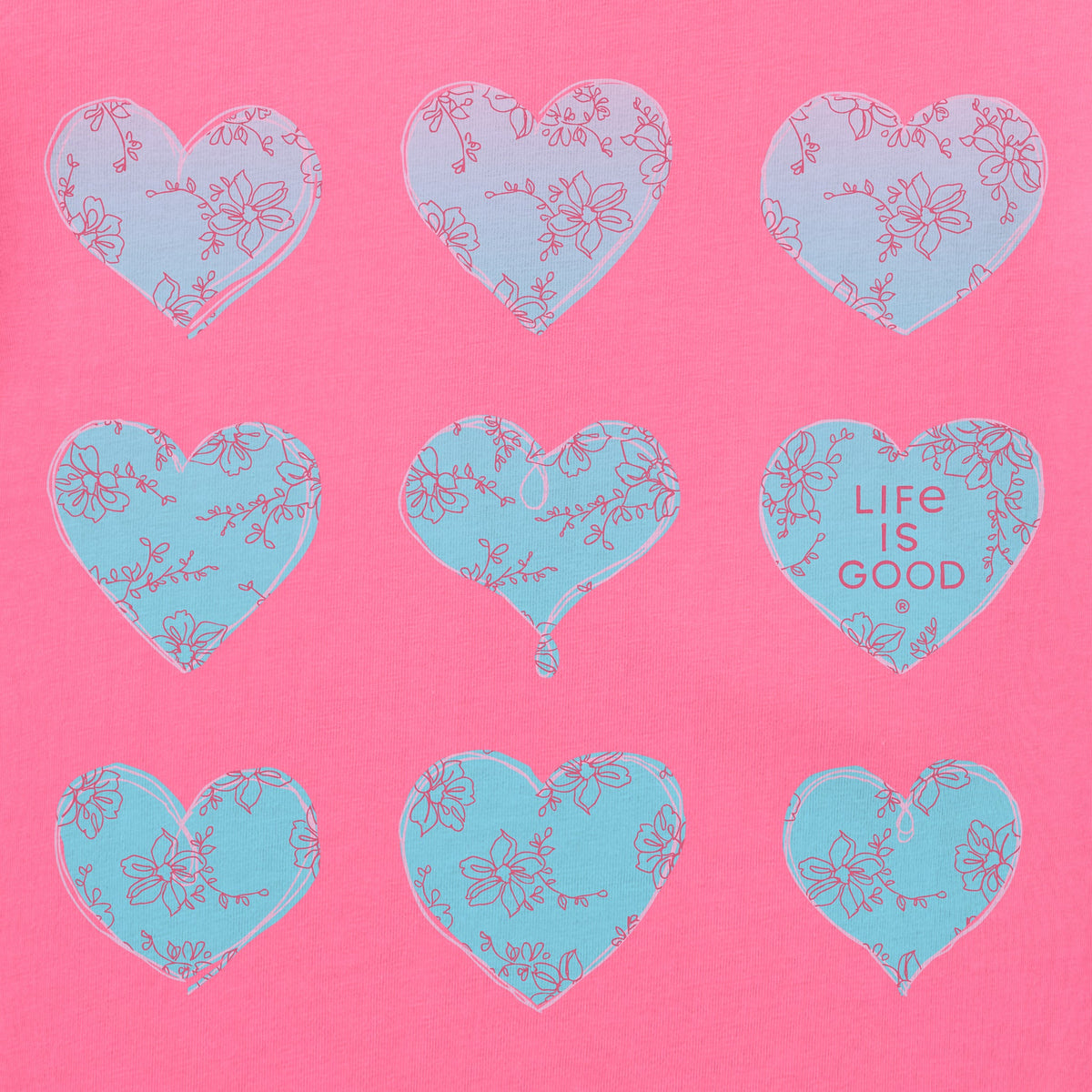 Women's Gradient Multi Hearts Short Sleeve Crusher-LITE Vee product image 2
