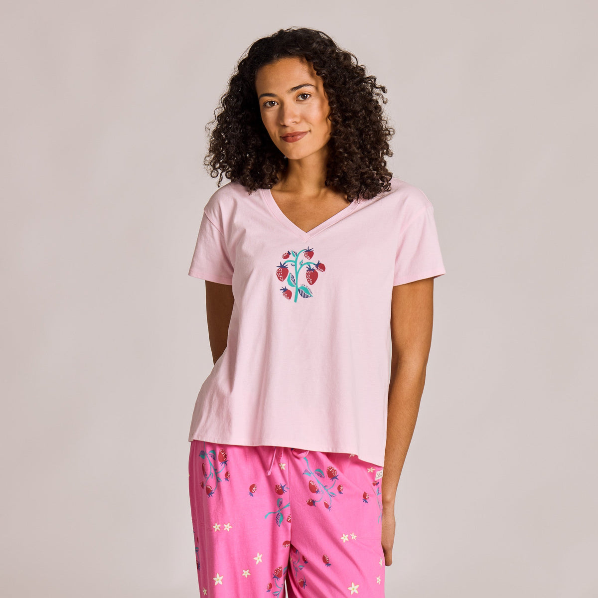 Women's Strawberry Bunch Snuggle Up Sleep Vee