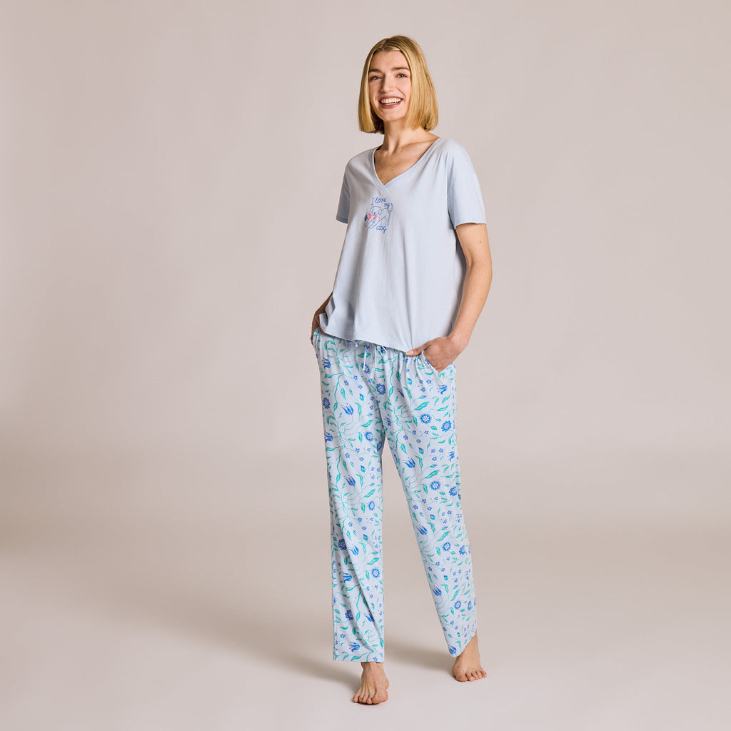 Women's I Love My Dog Snuggle Up Sleep Vee