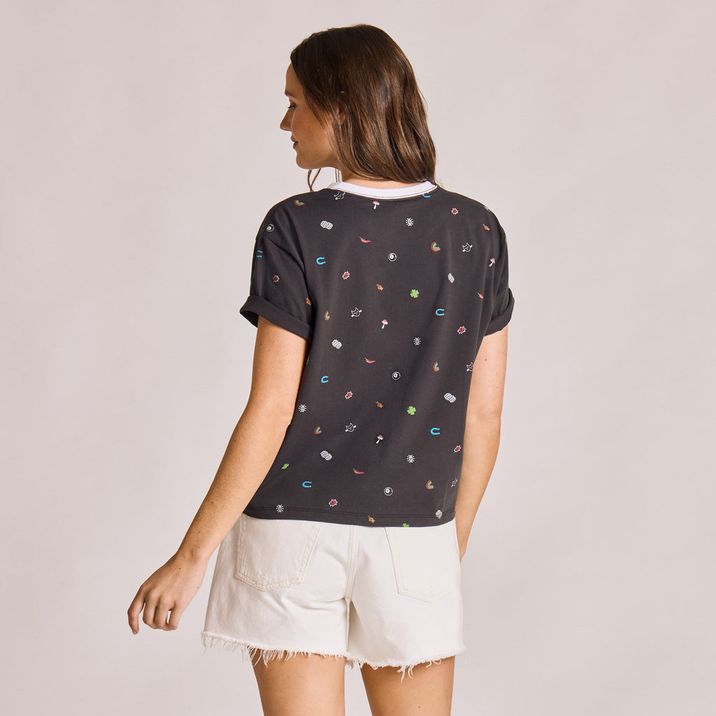 Women's My Lucky Pattern Short Sleeve Crusher Boxy Tee product image 3