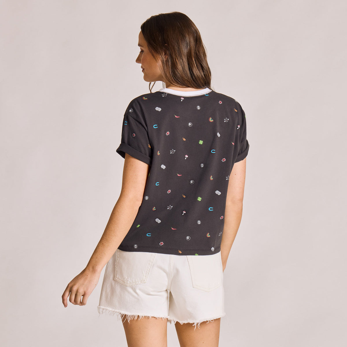 Women's My Lucky Pattern Short Sleeve Crusher Boxy Tee product image 3