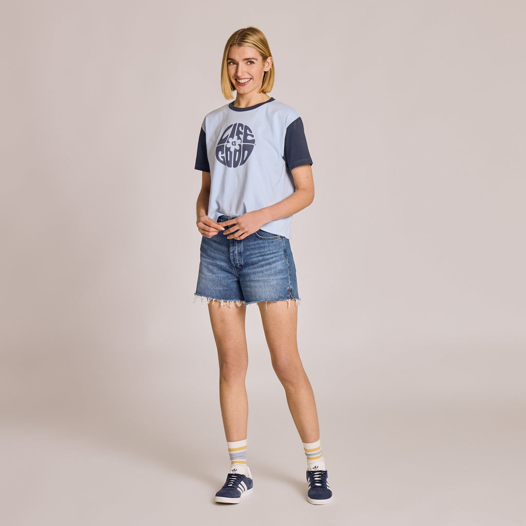 Women's Daisy Circle Psychedelic Short Sleeve Crusher Boxy product image 5