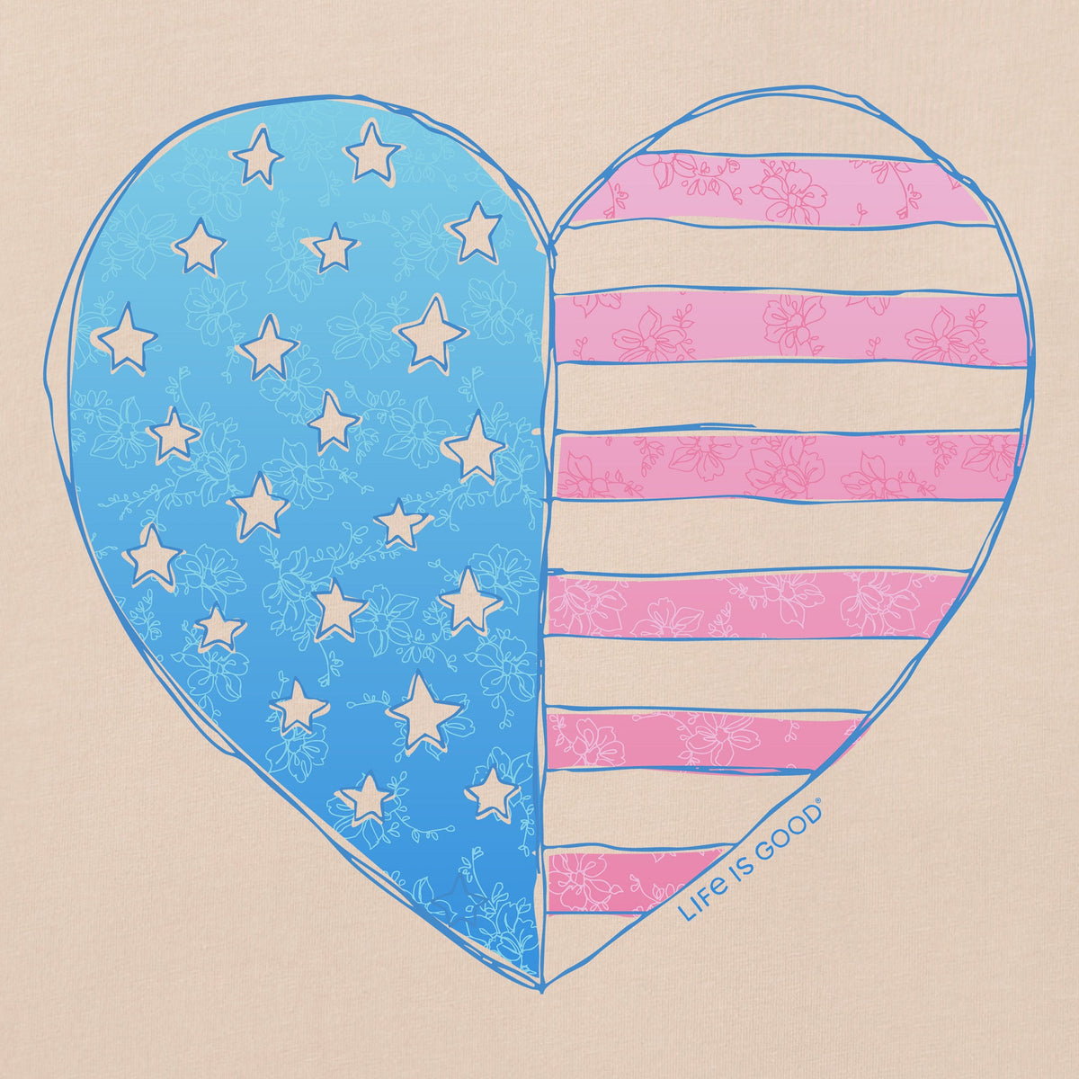 Women's Radiant Americana Heart Short Sleeve Crusher-LITE product image 2