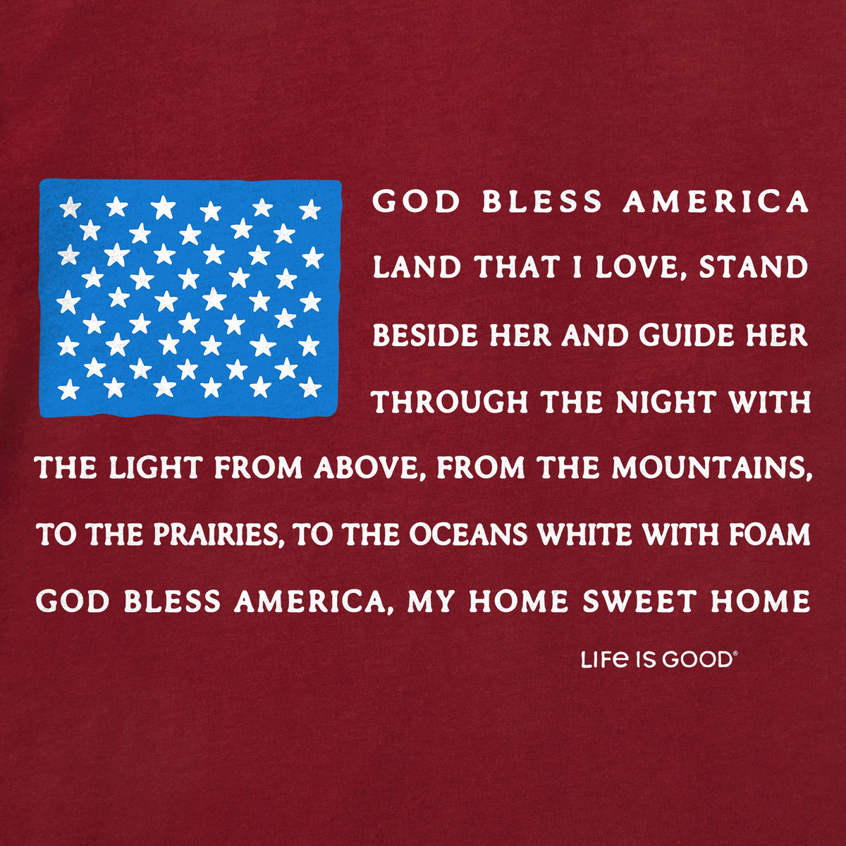 Kids God Bless America Lyrics Flag Short Sleeve Crusher Tee product image 2