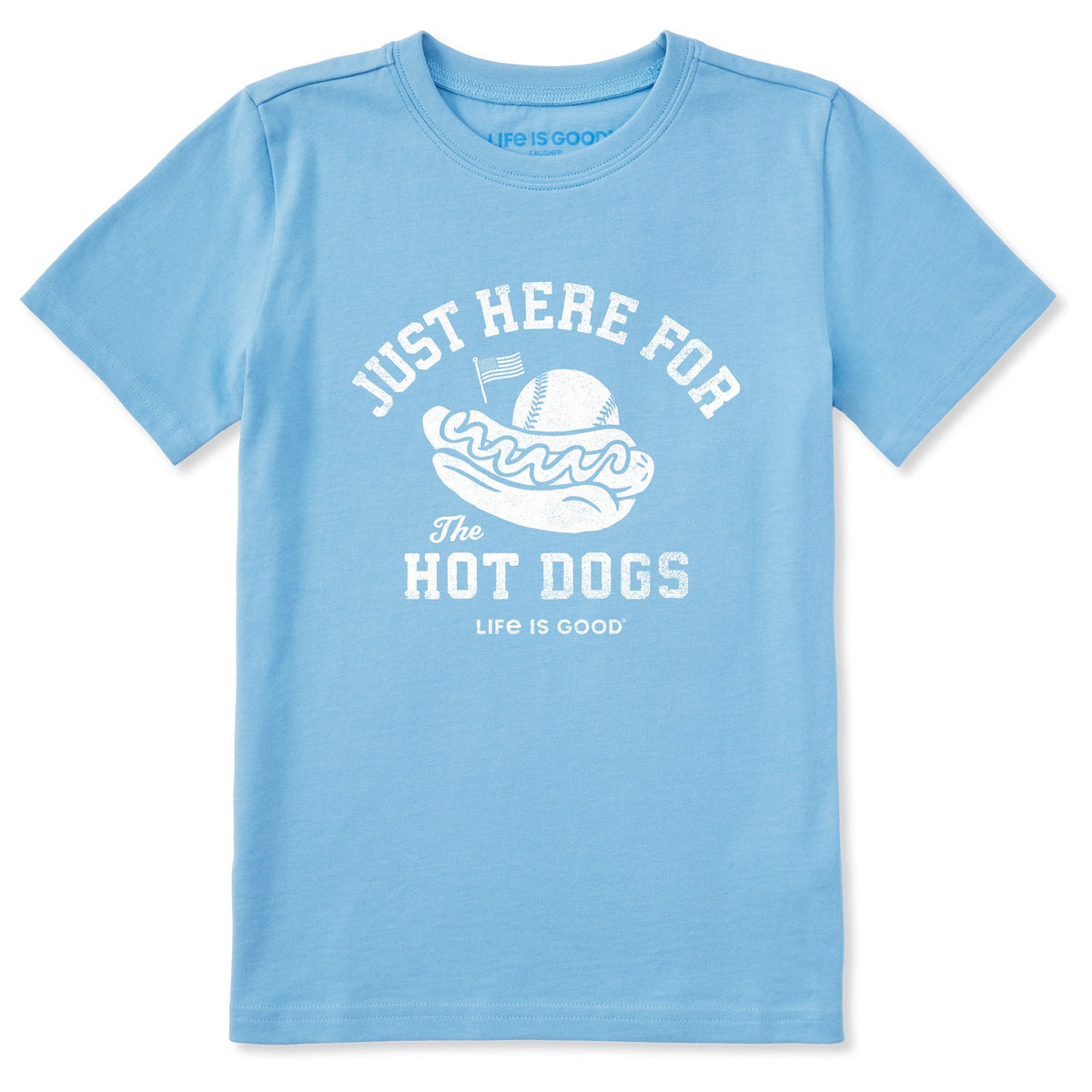 Kids Here for the Hot Dogs Baseball Short Sleeve Crusher Tee product image 1