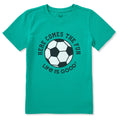 Kids Here Comes the Fun Soccer Short Sleeve Crusher Tee product image 1