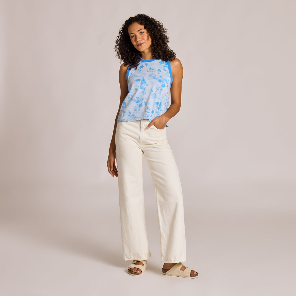 Women's Tropical Tourist Pattern Crusher Boxy Tank product image 5