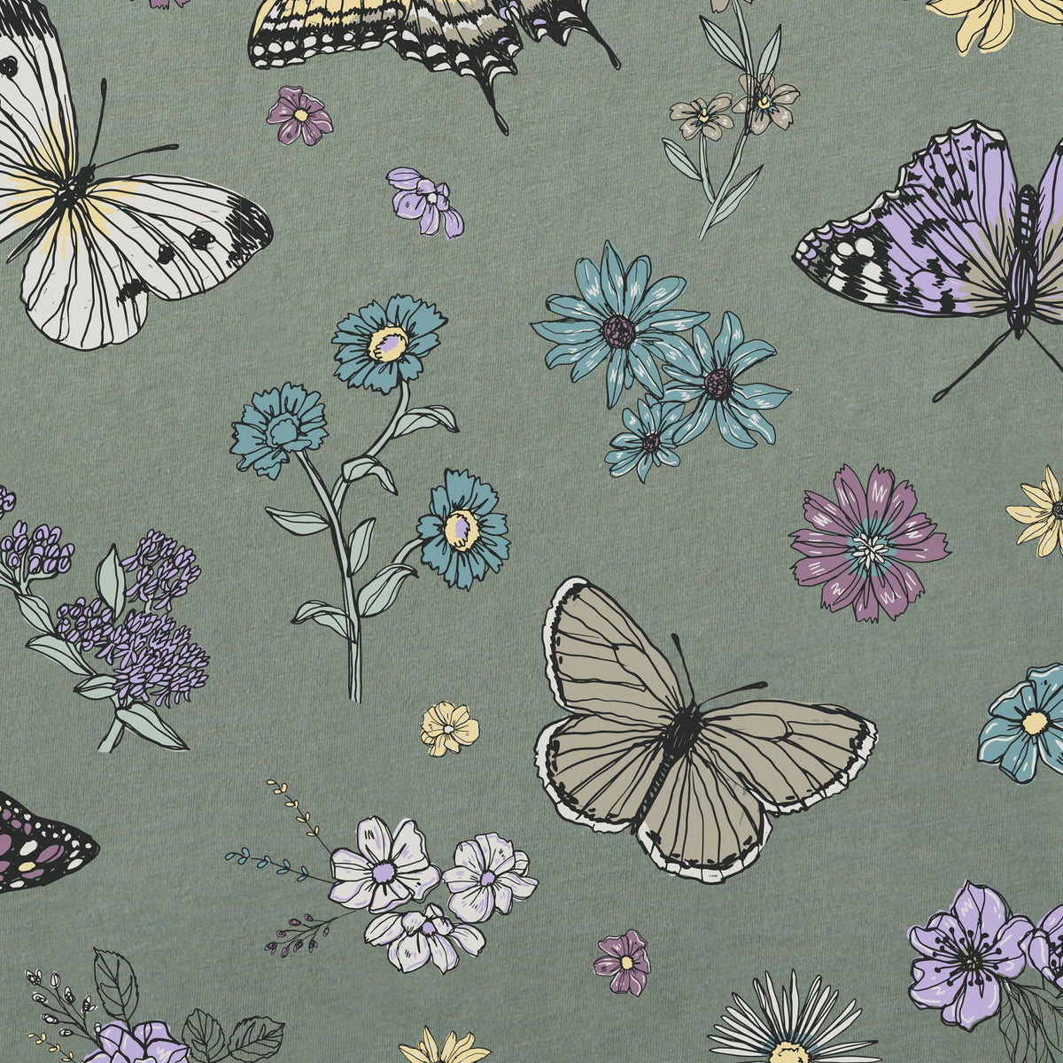 Women's Butterfly Garden Pattern Crusher Boxy Tank product image 2