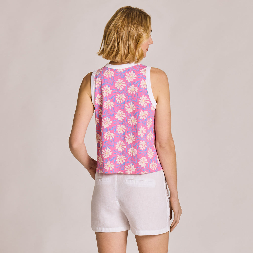 Women's Dancing Daisy Pattern Crusher Boxy Tank product image 3