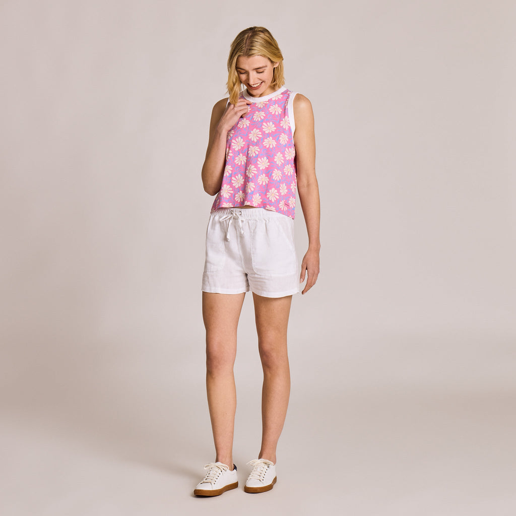 Women's Dancing Daisy Pattern Crusher Boxy Tank product image 5