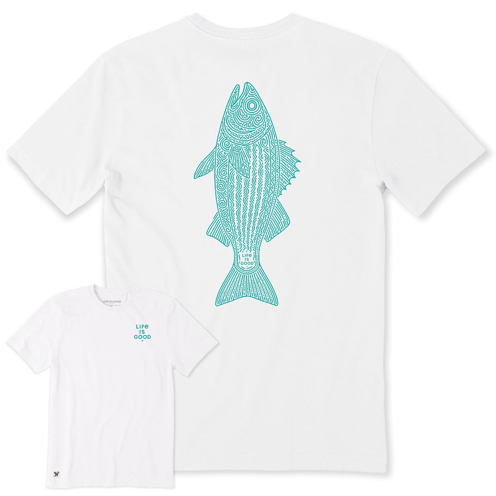 Men's Patterned Striped Bass Short Sleeve Crusher Tee product image 1