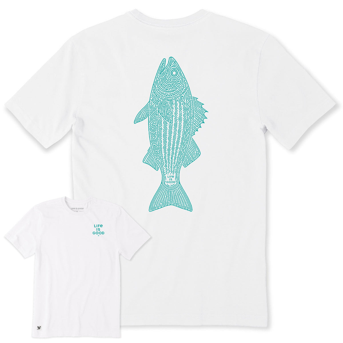 Men's Patterned Striped Bass Short Sleeve Crusher Tee product image 1