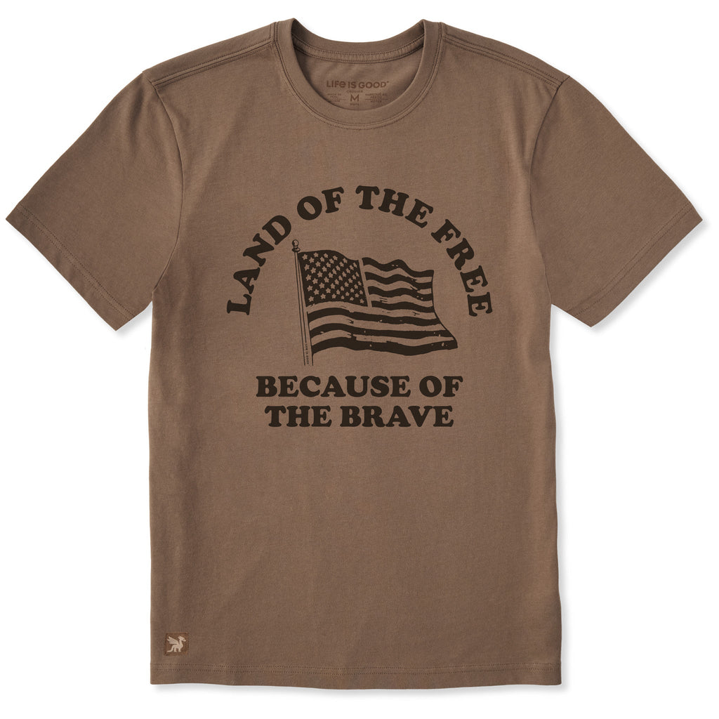 Men's Land of the Free Brave Flag Short Sleeve Crusher Tee product image 1