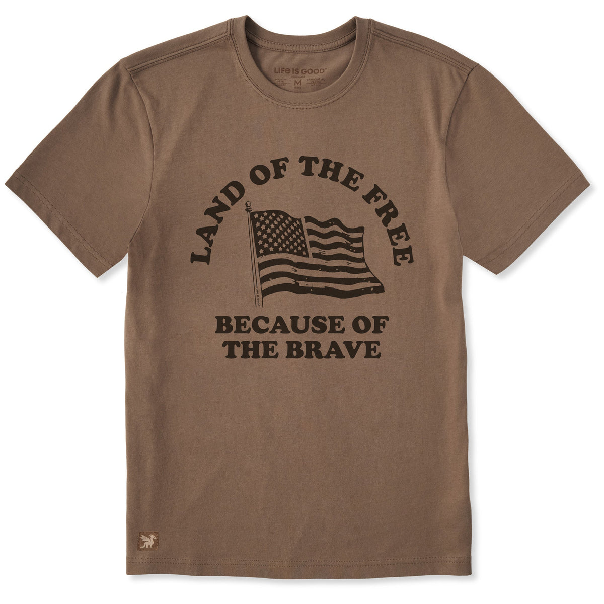 Men's Land of the Free Brave Flag Short Sleeve Crusher Tee product image 1