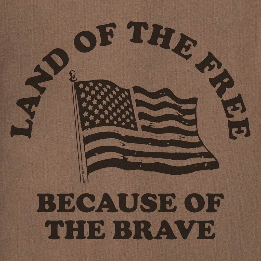 Men's Land of the Free Brave Flag Short Sleeve Crusher Tee product image 2
