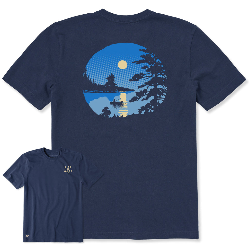 Men's Moonlit Lake Boat Short Sleeve Crusher Tee product image 1