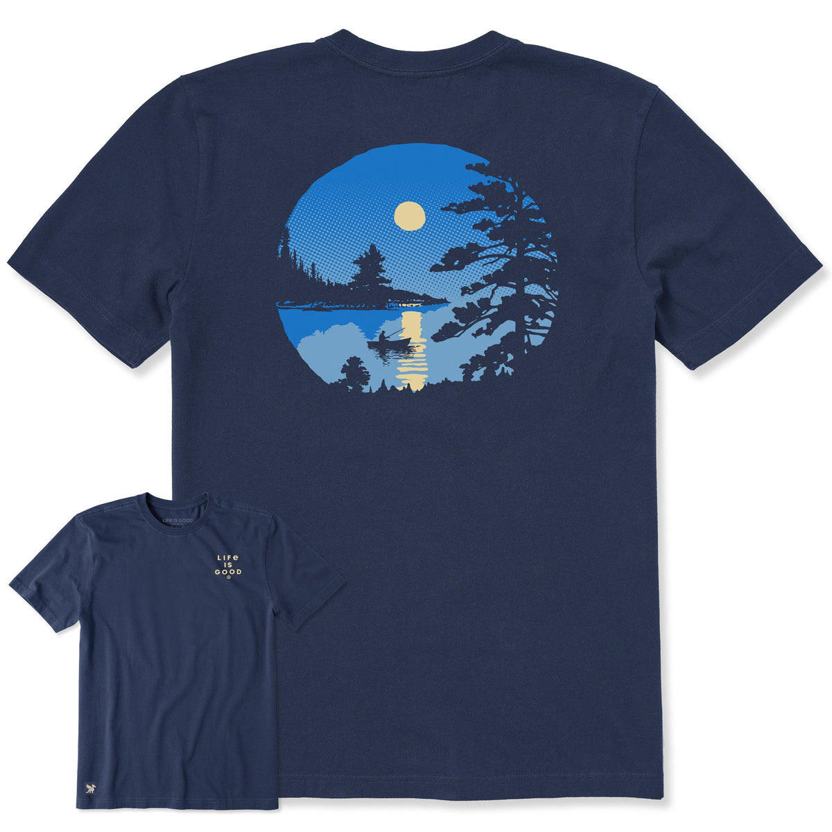 Men's Moonlit Lake Boat Short Sleeve Crusher Tee product image 1