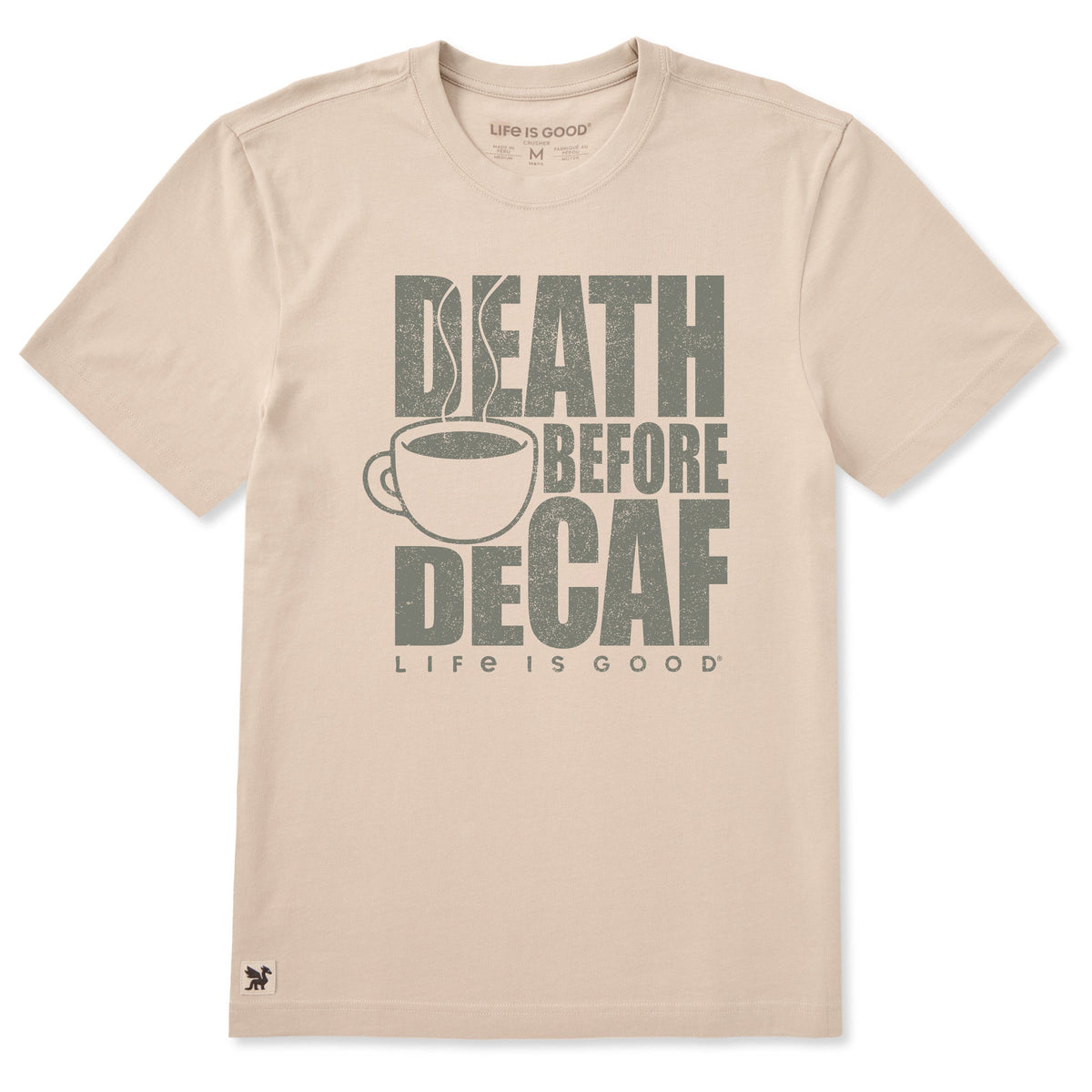 Men's Death Before Decaf Coffee Short Sleeve Crusher-LITE Tee