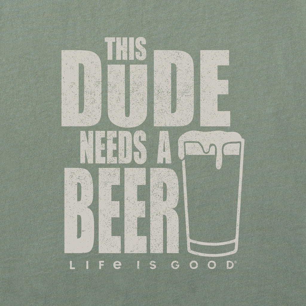 Men's This Dude Needs a Beer Pint Short Sleeve Crusher-LITE product image 4