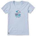 Women's Beach Umbrella Scene Short Sleeve Crusher Vee product image 1