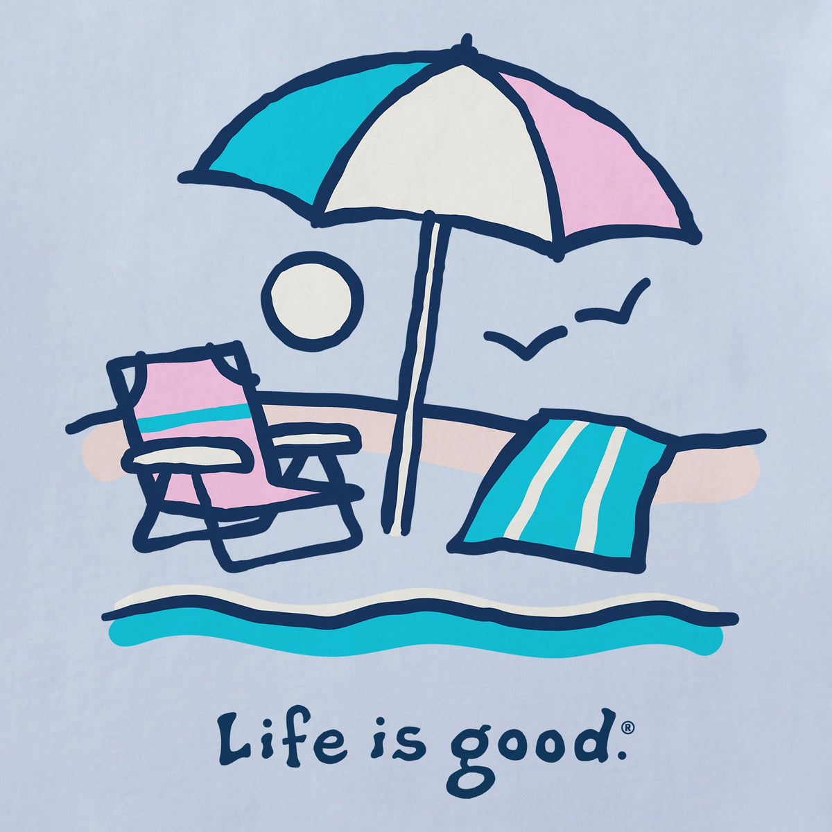 Women's Beach Umbrella Scene Short Sleeve Crusher Vee product image 4