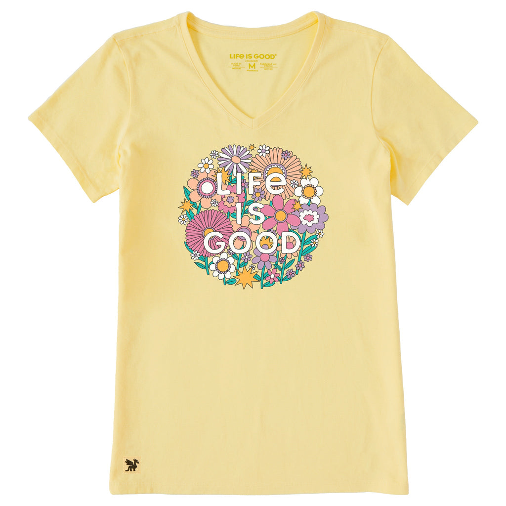 Women's Retro Flowerball Short Sleeve Crusher Vee product image 1