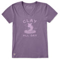 Women's Clay All Day Pottery Short Sleeve Crusher Vee product image 1