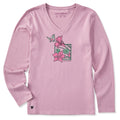 Women's Trumpet Flower Frame Long Sleeve Crusher Vee product image 1