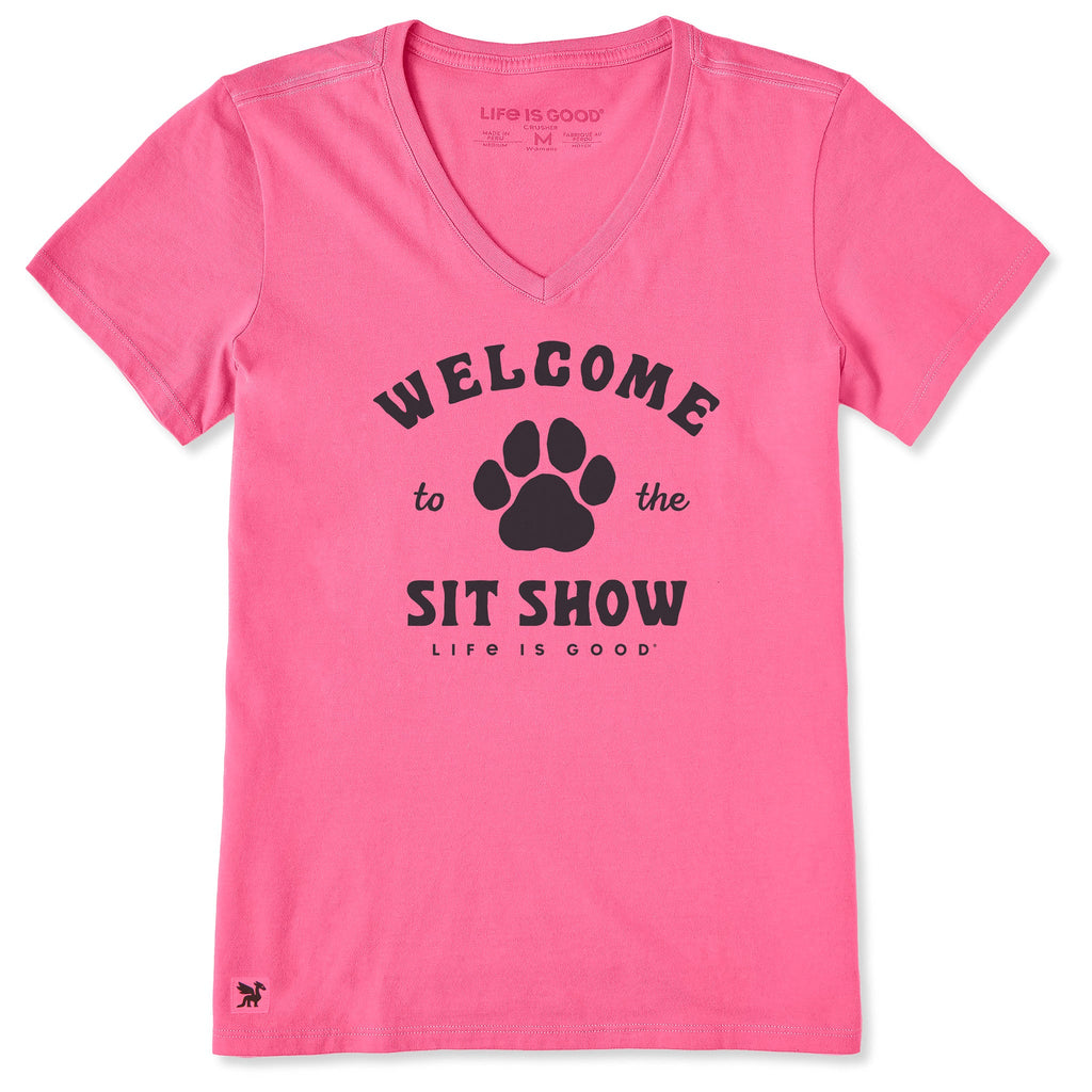 Women's Sit Show Paw Short Sleeve Crusher-LITE Vee product image 1