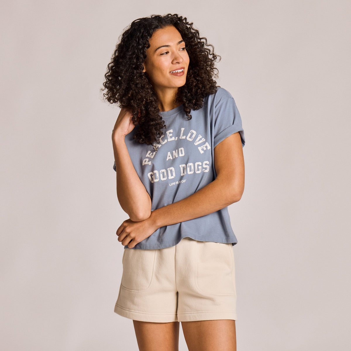 Women's Peace, Love, and Good Dogs Short Sleeve Crusher product image 1