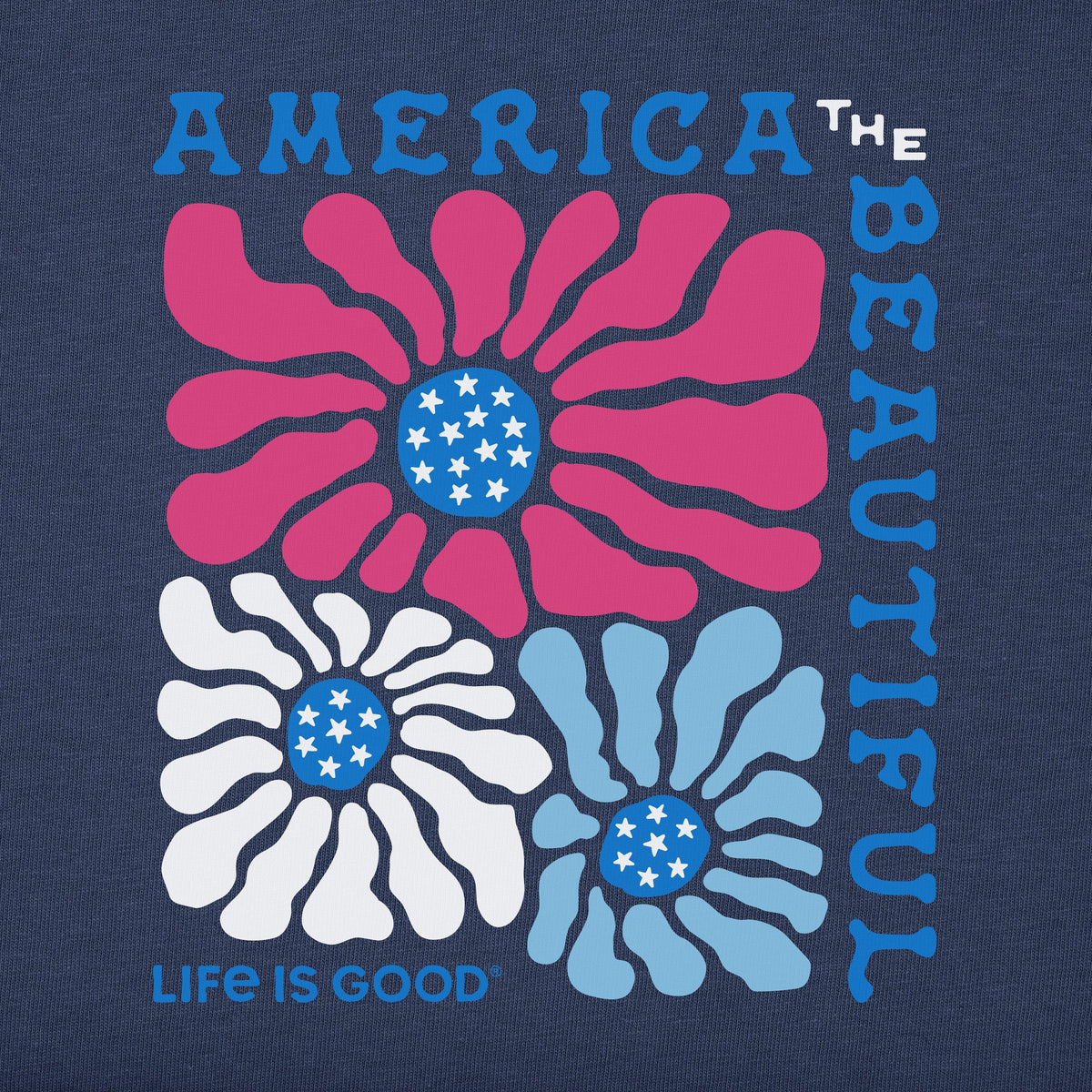 Women's America the Beautiful Flowers Short Sleeve Crusher product image 2