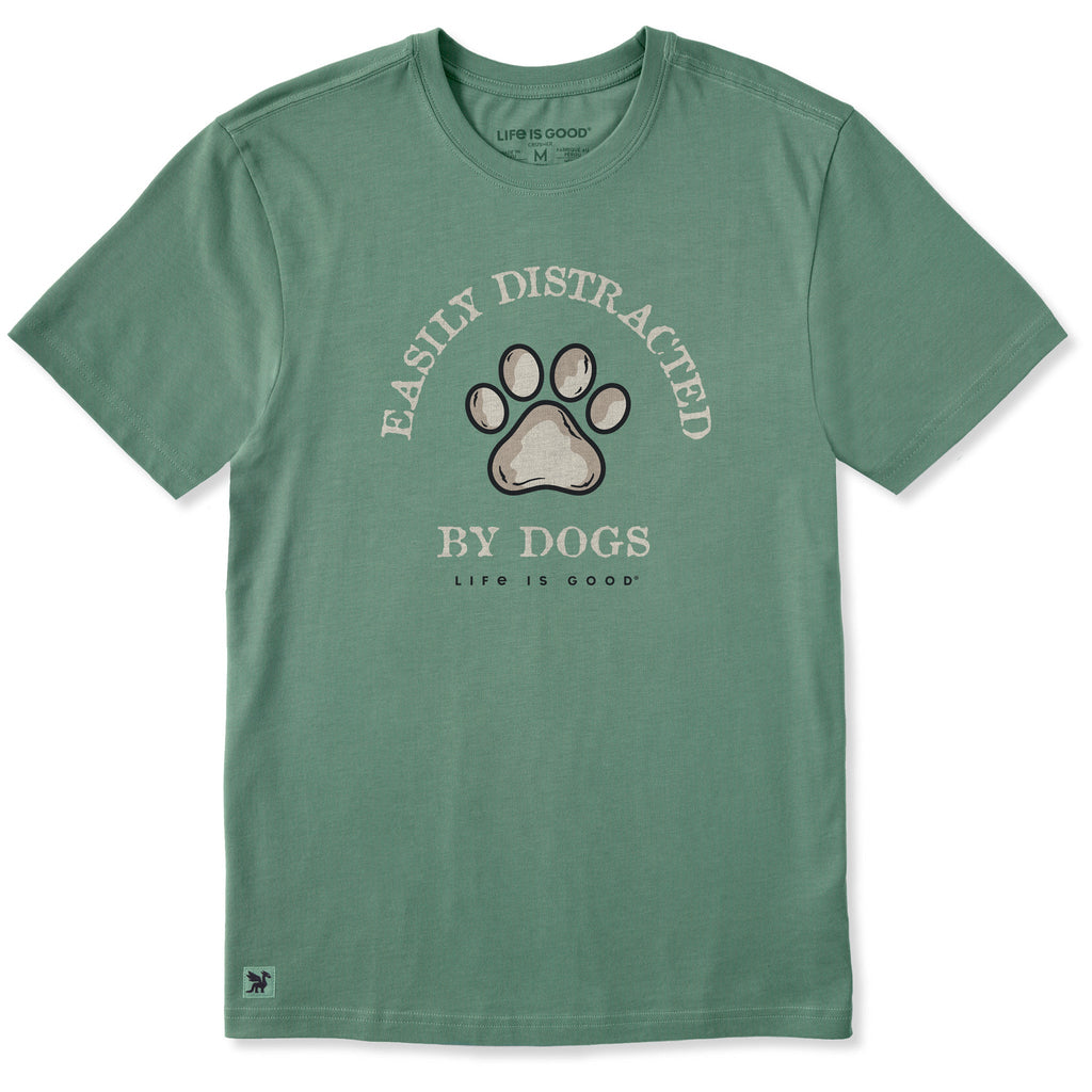 Men's Easily Distracted by Dogs Paw Short Sleeve Crusher Tee product image 3